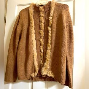 Mink Trim two piece cardigan size medium